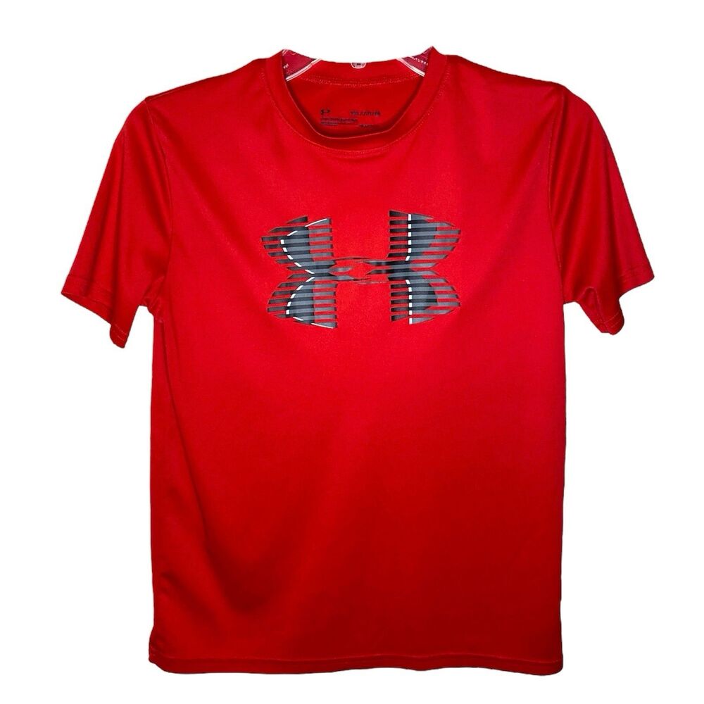 Under Armour Heatgear Red Short Sleeve Loose Fit Shirt Size YXL